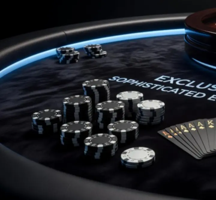 Ekskluzywny zestaw pokerowy i stoły w stylu kasyna przygotowane na event