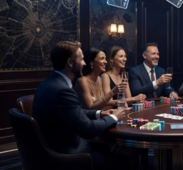 Goście podczas mobilnych wieczorów pokerowych organizowanych przez Roam Play Venue